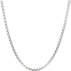 Classic Chain 4 mm. Box Chain Necklace (Silver) Necklace