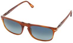 PO3059S (Land of Siena/Polarized Gradient Blue) Plastic Frame Fashion Sunglasses