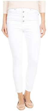 10 High-Rise Skinny Crop Jeans in Pure White: Button-Front Edition (Pure White) Women's Jeans