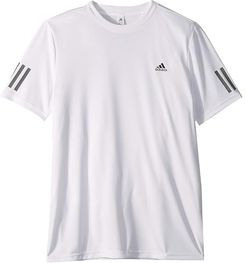Club 3-Stripes Tee (Little Kid/Big Kid) (White/Black) Boy's T Shirt