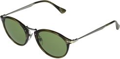 0PO3166S (Horn Green/Green) Fashion Sunglasses