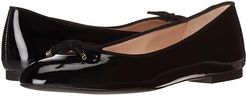 Gabby Bow Flat (Black Patent) Women's Flat Shoes