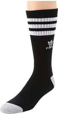 Originals Roller Single Crew Sock (Black/White/Heather Aluminum) Men's Crew Cut Socks Shoes