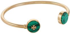 Kira Semi-Precious Open Cuff Bracelet (Tory Gold/Malachite) Bracelet