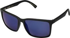 Lesmore (Black Satin Wild Blue Chrome Polarized Plus) Sport Sunglasses
