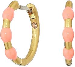 Delicate Enamel Huggie Earrings (Neon Coral) Earring