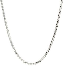 3.7mm Box Chain Necklace Size 24 (Silver) Necklace
