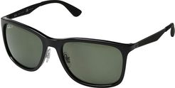 RB4313 58 mm - Polarized (Black/Polar Green) Fashion Sunglasses