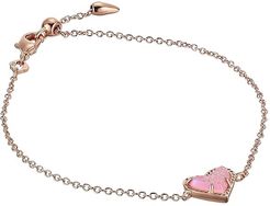 Ari Heart Delicate Chain Bracelet (Rose Gold Pink Drusy) Bracelet