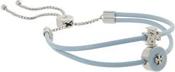 Kira Enamel Slider Bracelet (Tory Silver/Floral Blue) Bracelet