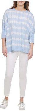 Tie-Dye Dolman Poncho (Cashmere Blue) Women's Clothing