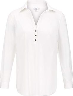 Long Sleeve Wrinkle Resistant Tunic (White) Women's Sweater