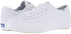 Triple Kick Leather (White) Women's Lace up casual Shoes