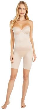 Suit Your Fancy Strapless Cupped Mid-Thigh Bodysuit (Champagne Beige) Women's Jumpsuit & Rompers One Piece