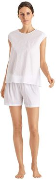 Kiah Short Sleeve Short Pajama Set (White) Women's Pajama Sets