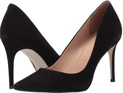 90 mm Pointy Toe Pump (Black Nubuck) Women's Shoes