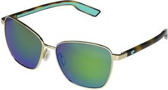 Paloma (Shiny Gold/Green Mirror Lens) Fashion Sunglasses