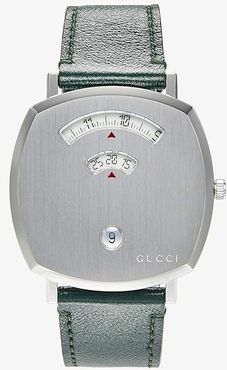 Gucci Grip (Silver Dial/Green Leather Strap) Watches