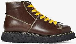 Punk Chain Gorilla Boot (Brown/Yellow) Men's Shoes