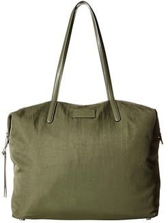 Washed Nylon Tote (Olive) Tote Handbags