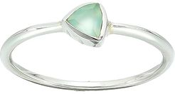 Triangle Chalcedony Stone Ring (925 Sterling Silver/Blue Chalcedony) Ring