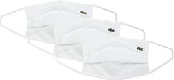 Cotton Pique Face Mask with Croc Patch Set of 3 (White) Knit Hats