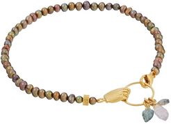 Freshwater Pearl and Semi Precious Stone Bracelet (Blue Sapphire) Bracelet