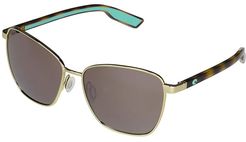 Paloma (Shiny Gold/Copper Silver Mirror Lens) Fashion Sunglasses