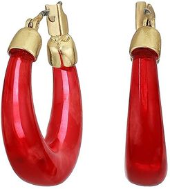 Cherry Acetate Hoop Earrings (Gold) Earring