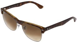 RB4175 Oversized Clubmaster 57mm (Demi Shiny Havana/Brown Gradient) Fashion Sunglasses