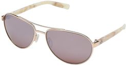 Fernandina (Shiny Rose Gold Frame/Copper Silver Mirror Lens 580P) Fashion Sunglasses