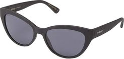 Ya-Ya (Black Satin/Vintage Grey Polarized) Fashion Sunglasses