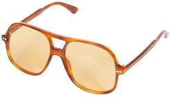 GG0706S (Havana/Yellow) Fashion Sunglasses