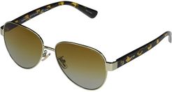 HC7111 57 mm Aviator Metal Sunglasses (Shiny Light Gold 2) Fashion Sunglasses