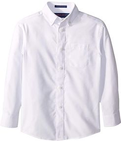 Long Sleeve Button Down Solid Oxford Shirt **Magnetic** (White) Men's Clothing
