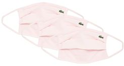 Cotton Pique Face Mask with Croc Patch Set of 3 (Flamingo) Knit Hats