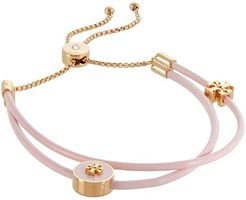 Enamel Logo Slider Bracelet (Tory Gold/Mineral Pink) Bracelet