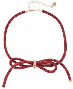 Mesh Bow Frontal Necklace (Red) Necklace
