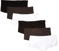 Organic Cotton Boyshorts 6-Pack (Basics) Women's Underwear