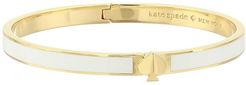 Heritage Spade Thin Enamel Spade Bangle (White) Bracelet