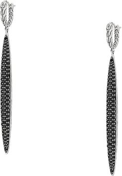 Classic Chain Drop Earrings with Black Sapphire and Black Spinel (Silver) Earring