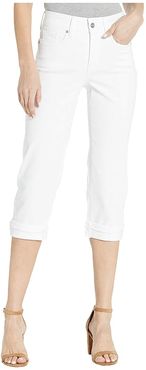 Marilyn Crop Cuff Jeans with Frayed Cuffs in Optic White (Optic White) Women's Jeans