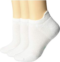 EcoSport Tab Back No Show 3-Pack (White Pack) Women's Crew Cut Socks Shoes