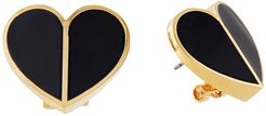 Heritage Spade Heart Statement Studs Earrings (Black) Earring