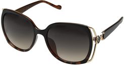 Square Combo Vented Temple Fade (Black/Tortoise) Fashion Sunglasses