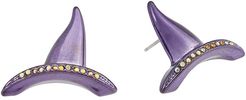 Witches Hat Stud Earrings (Purple) Earring