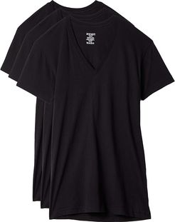 3-Pack ESSENTIAL Slim Fit V-Neck T-Shirt (Black) Men's T Shirt
