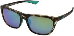 Cheeca (Green Mirror 580G/Matte Shadow Tortoise Frame) Fashion Sunglasses