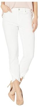 Abby Crop Skinny Front Scallop Hem Jeans in Bright White (Bright White) Women's Jeans