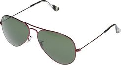 RB3025 Aviator Large Metal Sunglasses 58 mm (Sand/Transparent Red) Fashion Sunglasses